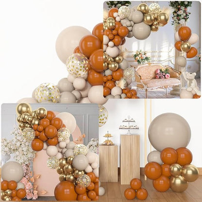 Archloon 156pcs Burnt Orange Balloon Garland Arch Kit, Different Sizes 18 12 10 - Image 4