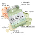 Apple Cider & Sea Salt Green Scalp Scrub Sulfate-Free | 10% AHA & BHA | Exfoliating Hair & Scalp Treatment for Detox, Dandruff & Build-Up | Scalp Exfoliator Hair Scalp Scrub | Refreshing ( 16 Fl Oz )