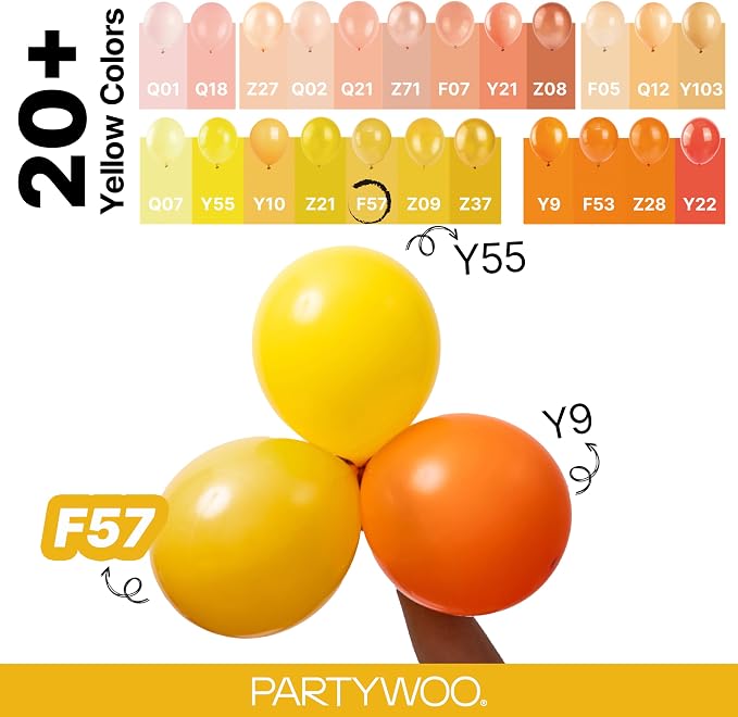 PartyWoo Mustard Yellow fall Balloons 120pcs Different Sizes | Balloons - Image 5