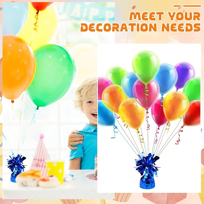 16 Pack Blue Balloon Weights Metallic Holder Anchors Balloon Holder Weights - Image 4