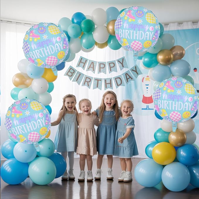 Roller Skate Foil Balloons Set, Pastel Helium Balloons - Image 4