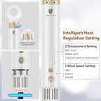5 in 1 Hot Air Brush Hair Dryer Air Styler - 110,000 RPM Fast Drying, Curling, Straightening with Ceramic Coating & Negative Ion, No Heat Damage for All Hair Types, Includes Travel Case (White)