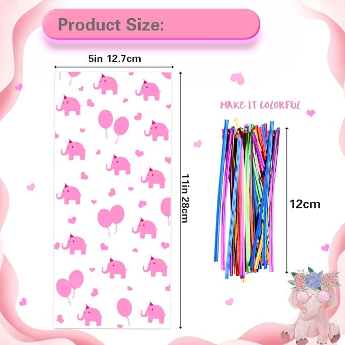 COQOFA 100 Pcs 5"X11" Gift Wrap Cello Cellophane Treat Bags Party Favor bag - Image 2
