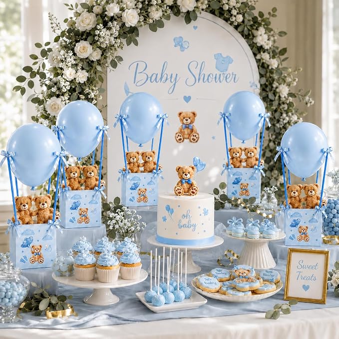 Cinrobiye 12 Sets Teddy Bear Baby Shower Centerpieces - Image 5