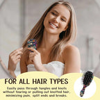 Mini Hair Brush,Cute Detangling Travel Hair Brush,Soft Bristles for Effortless Tangle Removal,Detangler Hairbrush for Women Men Boys Girls Kids Wet Dry All Hair Types (Skeleton Mushroom, Mini)
