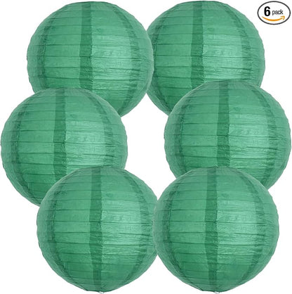 BEISHIDA 12 Inch Green Paper Lanterns 6 Packs Hanging Round Chinese Lantern | by Beishida