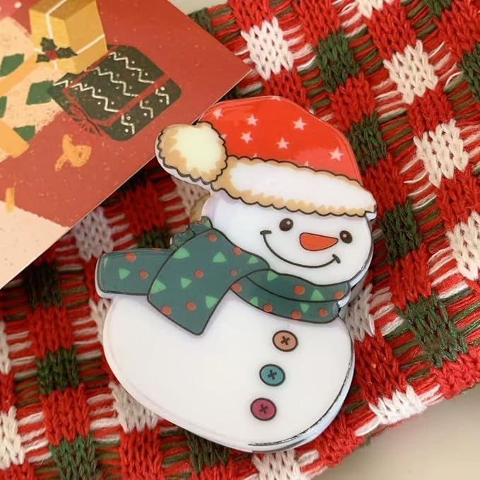 Christmas Hair Clips for Women, Funny Snowman Hair Claw Clips with Red Hat Scarf Hair Jaw Clips Cute Winter Christmas Hair Barrettes Non-slip Strong Hold Xmas Hair Accessories for Thick Thin Hair