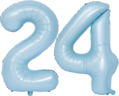 40 In Matte Blue Number Balloons Helium Foil Mylar Balloon Party Digital 24 | by Exquisitehighqualitypartydecorationstomeetyoureveryneed%EF%BC%81