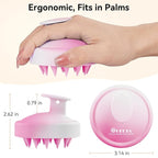 HEETA Scalp Massager Hair Growth, Soft Silicone Scalp Scrubber Shampoo Brush for Exfoliation, Dandruff Removal Head Massage Stress Relax, Wet & Dry Use for Thick Thin Curly Hair Care, Gradient Purple