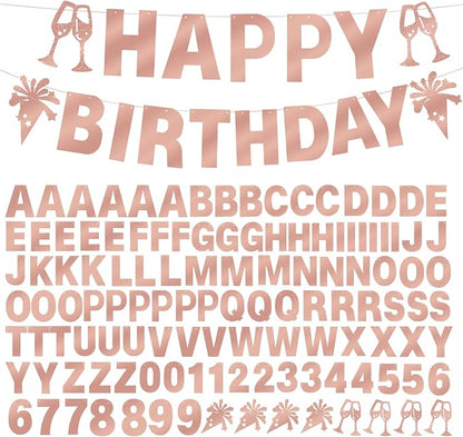 129Pcs Glitter Customizable Banner Kit DIY Custom Letter Banners DIY Happy by MFLUEEWR