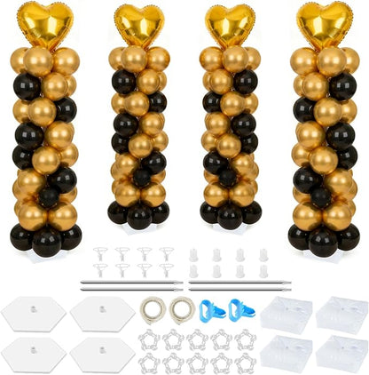 Balloon Columns Stand Set of 4, 7FT Adjustable Pillar Kit | Easy Setup by Sileasncei