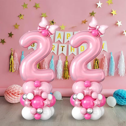 40 Inch Pink Number 2 Balloon for 2nd Birthday Decoration Pastel Baby Pink - Image 4