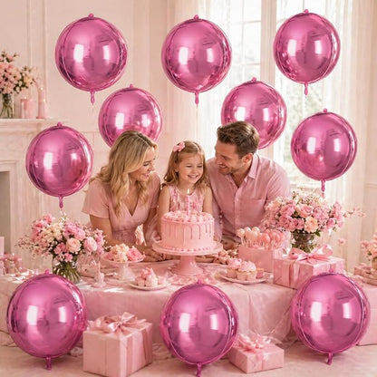 Pink Round Foil Balloons 9 pcs - Image 7