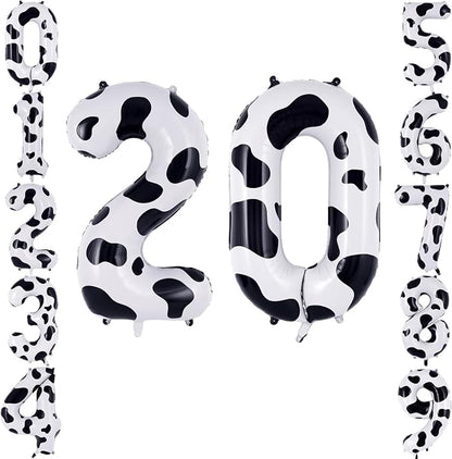 40 Inch Cow Print Number 20 Balloon by TNCDJKPA