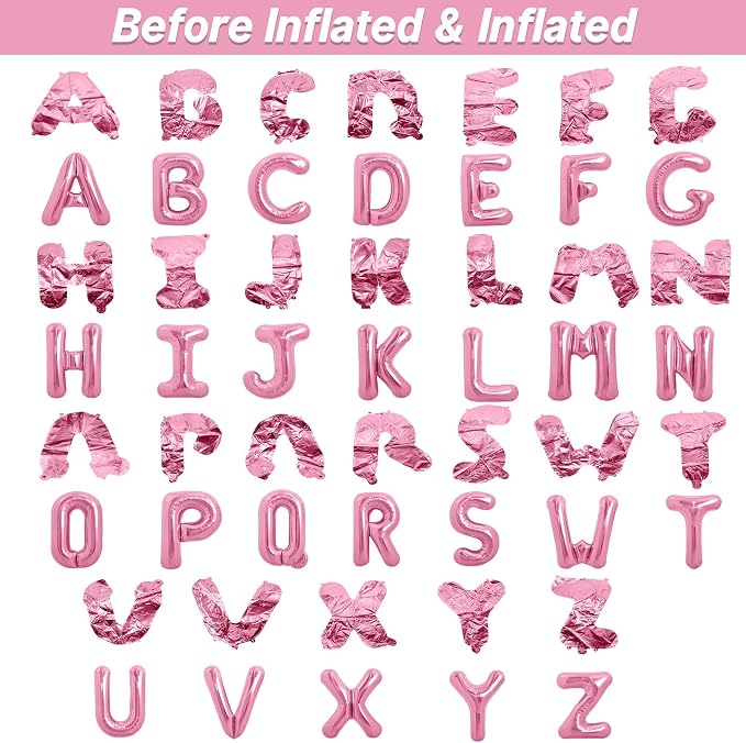 LIOZEOKUN Letter Balloons 16 Inch Alphabet A-Z Mylar Foil Balloons 2 Set - Image 3