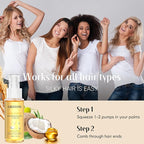 24K Gold Argan, Coconut, and Olive Oil Serum for Frizz Control, Shine, and Split End Repair - Nourishing Hair Treatment with Vitamin E, 2.02 fl oz, 60ml