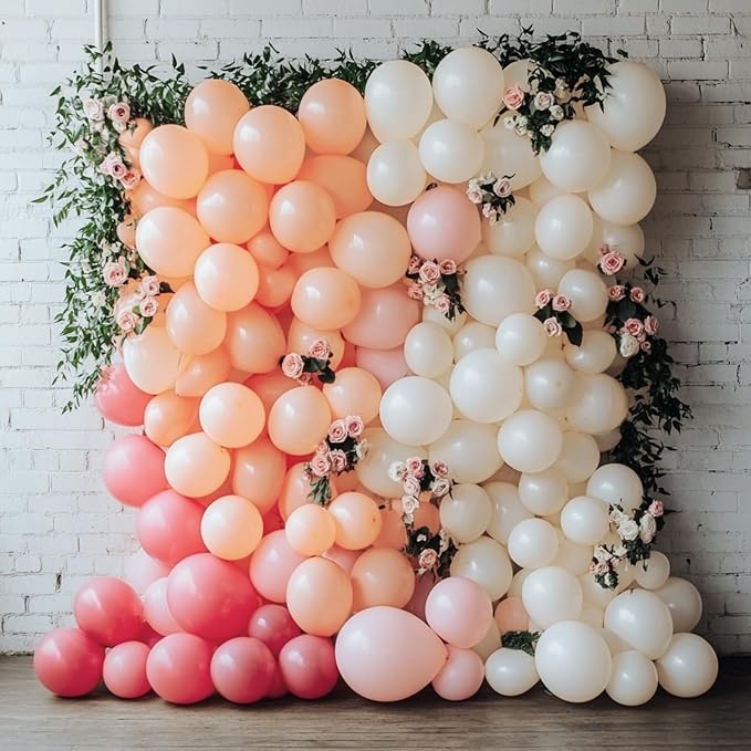 RUBFAC 105pcs Pastel Orange Balloons Peach Balloons Garland Arch Kit Different - Image 7