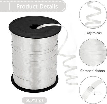 500 Yards White Crimped Texture Curling Ribbon - Image 2