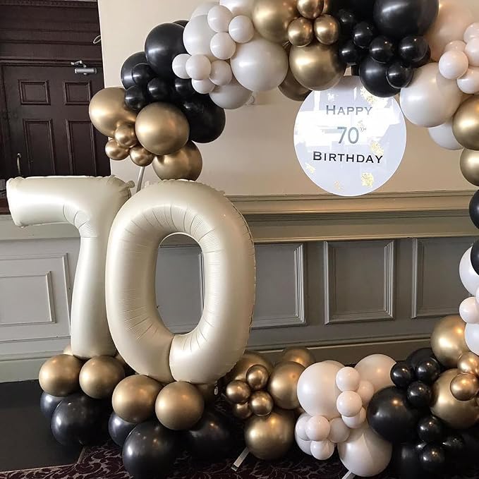 40 Inch Cream Number 8 Balloon, Digital 8 Cream White Giant 8 Foil Balloon - Image 6