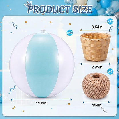 12 Sets Hanging Hot Air Balloon Decoration from Ceiling 12 Inch PVC Lanterns - Image 2