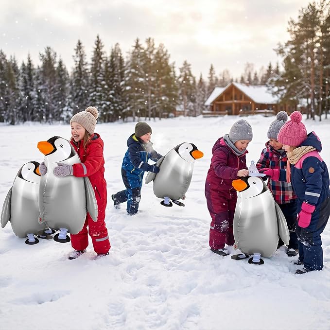 6 Pcs Walking Penguin Balloons, Cute Penguins Balloons - Image 4