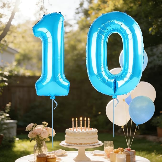 40 Inch Number 10 Balloons for 10th Birthday Party Decorations, 0-100 Jewelry - Image 3