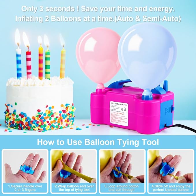 Electric Balloon Pump Dual Nozzle 110V 600W - Image 5