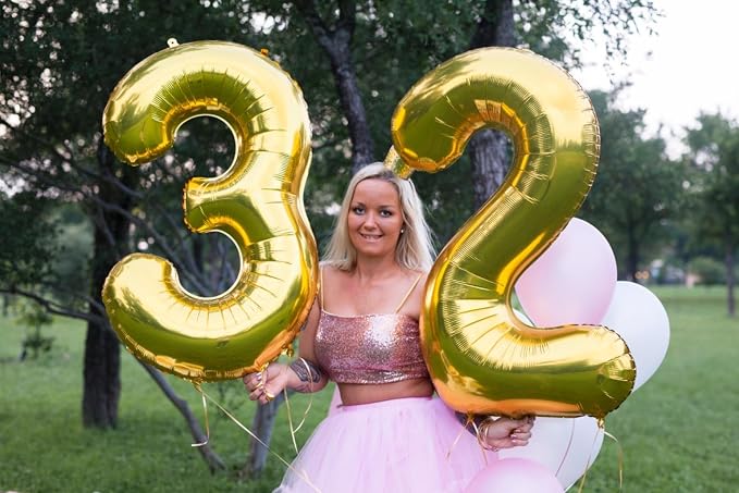 Number Balloons 3 Balloon Gold for 3rd Birthday Party Decoration, 40 inch | - Image 2