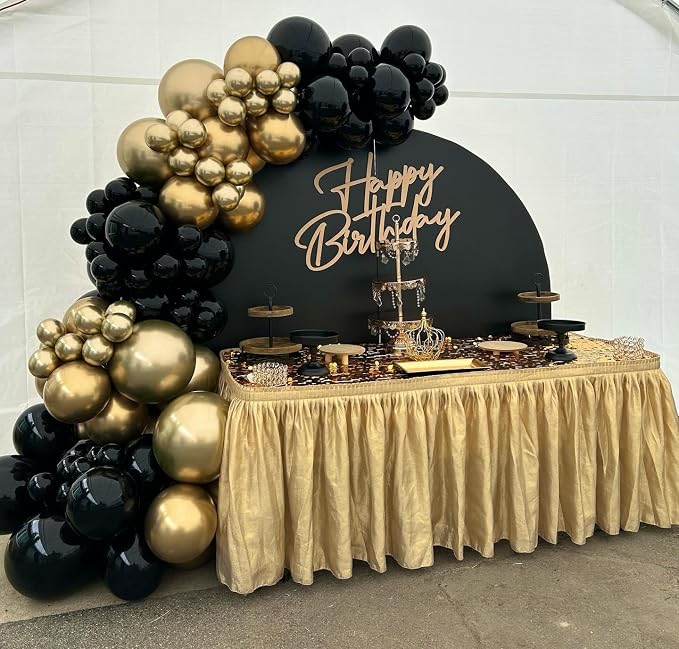 Black and gold Confetti Balloons - Image 5