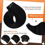 Full Shine 10 Inch Clip in Hair Extensions Jet Black Clip in Human Hair Extensions Straight Seamless Human Hair Clip ins for Thin Hair 3 Pcs 60 Grams