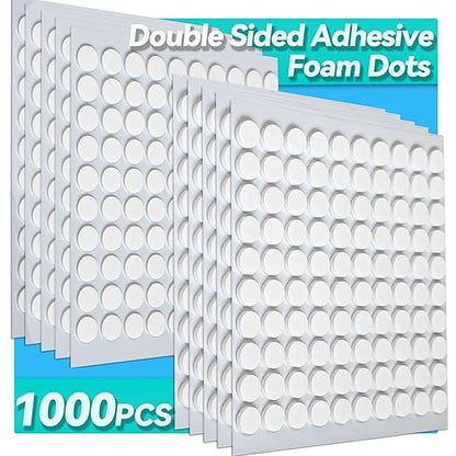 Tikfoam 1000Pcs Double Sided Adhesive Foam Dots, 2mm and 1mm Thick Tape by Tikfoam