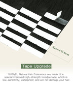 SURNEL Injected Tape in Hair Extensions 14 Inch Natural Black Upgraded Seamless Remy Invisible Tape in Extensions Human Hair 20 Pcs 30g(#1B,14)