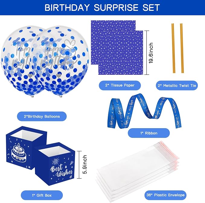 UQM Birthday Money Box for Cash Gift Pull, Funny Pull Money Balloon Box | Happy - Image 7