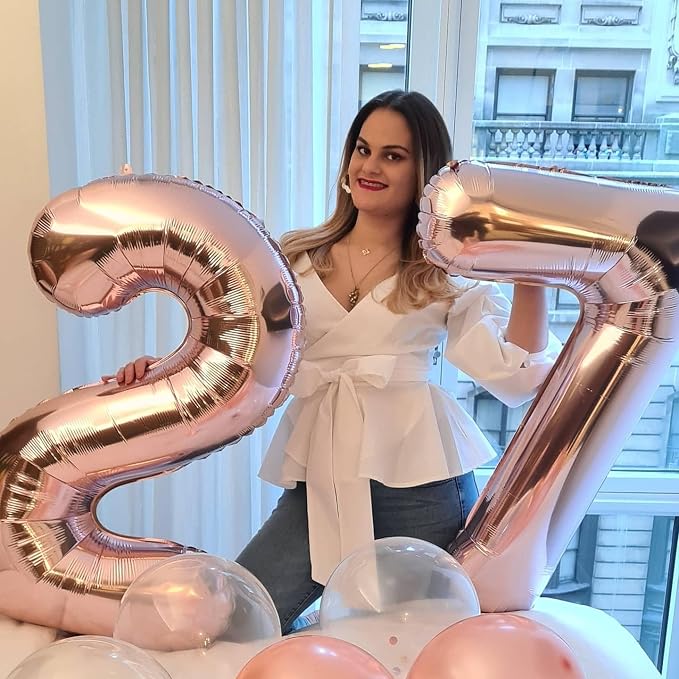 Number Balloons 22 Balloon Rose Gold - Image 3