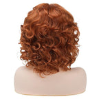 Short Copper Red Curly Wigs for Women Natural Synthetic Wig Auburn Middle Natural Looking Synthetic Heat Resistant Fiber Wig for Daily Party Use