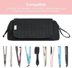 Hair Tools Travel Bag Karsyon Heat Resistant Mat Case Hot Tools Straightener, Curling Iron,Hair Dryers,Haircare Accessories Travel Essentials for Women 2 in 1 Organizer Bags (Black)