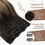 Ve Sunny 24 Inch Hair Extensions Real Human Hair Clip ins Balayage Clip in Hair Extensions Remy Hair Extensions Clip ins for Daily Use 120g