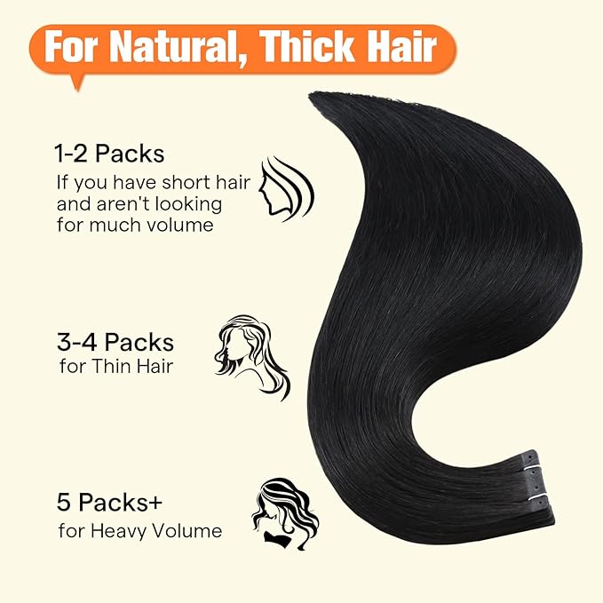 Full Shine Tape in Hair Extensions Tape Extensions Human Hair Color 1 Black 22INCH Invisible Seamless 20PCS 50G Black Hair Extensions Tape in with Holes Glueless Invisible Seamless Skin Weft