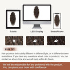 FLUFYMOOZ Wavy Curly Claw Clip Ponytail - Natural Synthetic Hairpiece, 18 Inch (Dark Chocolate Brown)
