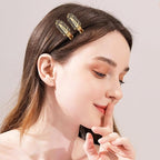 KesaPlan 12PCS No Bend Hair Clips, Gold Glitter No Crease Hair Clips for Styling, Creaseless Flat Duckbill Hair Barrette for Makeup, Hairstyle Accessories for Women Girls Bridesmaid Gifts