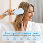 Retractable Cushion Massage Comb Brush，Retractable Hair Brush，Anti Static Self Cleaning Hair Brush For Women And Men, Anti Static Pull Ring Air Cushion Massage Brush (Blue)