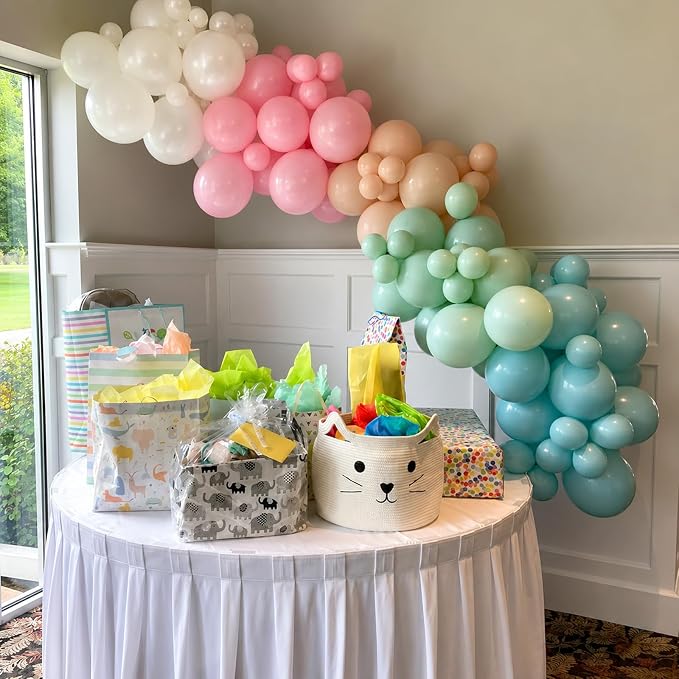 Pink Blue Green Balloons, 12 Inch 50pcs Pastel Light Baby Pink Blue Sage Dusty - Image 4