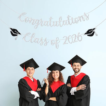 Congratulations Class of 2026 Banner, Congrats Grad Party Decor, 2026 - Image 6
