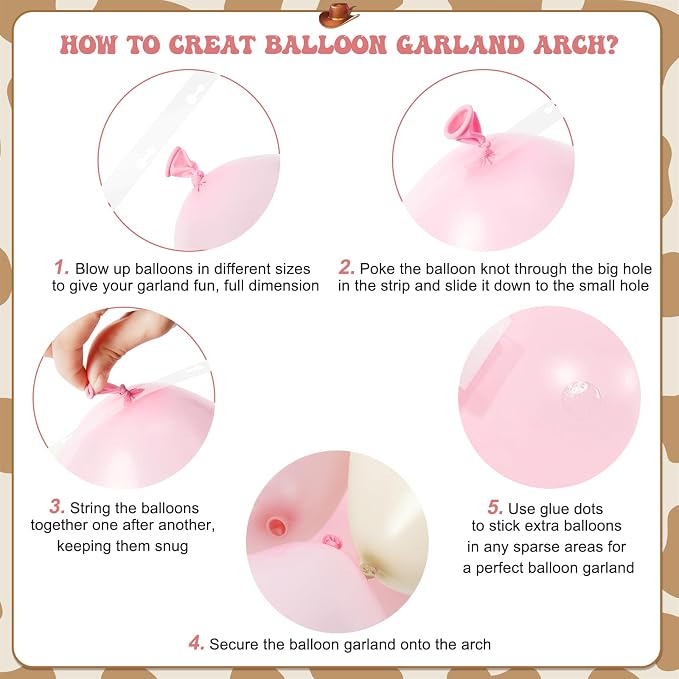 Cowgirl Dusty Pink Cow Balloon Arch Kit Western Party Decoration | Light Pink - Image 5