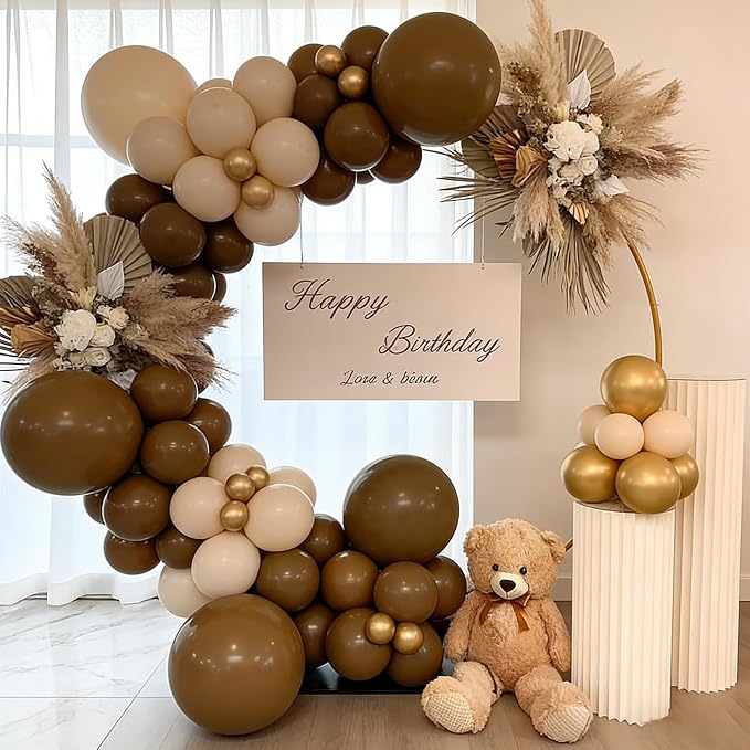 50pcs 12 Inch Retro Dark Brown Latex Balloons | Boho Coffee Neutral Balloons - Image 3