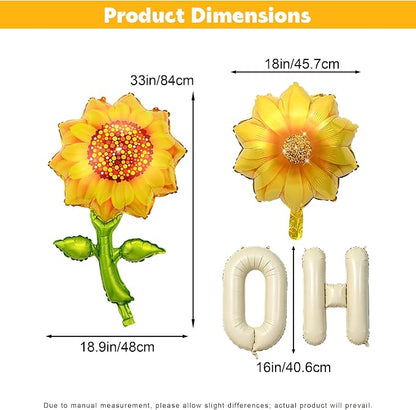 5Pcs Oh Baby Balloon Sunflower Balloons - Image 2