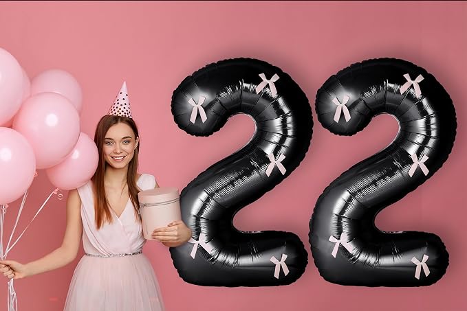 40 Inch Number Balloons with Bow Coquette Birthday Decorations Giant Number 1 - Image 7