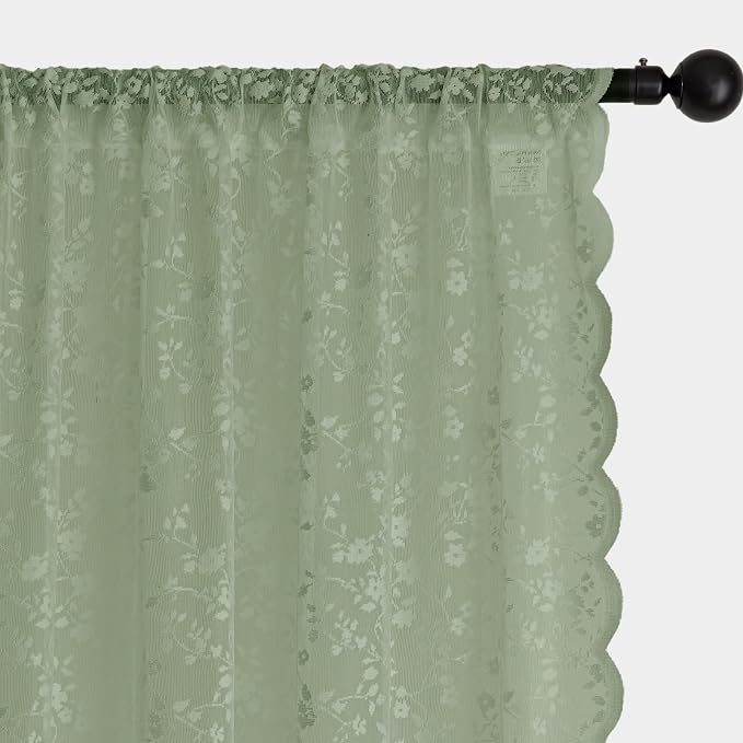 Anmao Vintage Lace Sheer Curtains 54 Inches Long - Image 6