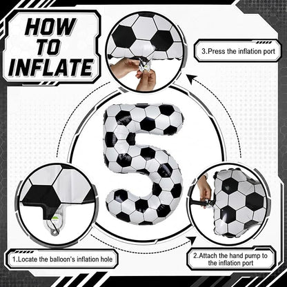 Soccer 5 Balloon Number, 40 Inch Soccer Number 5 Foil Balloon - Image 8