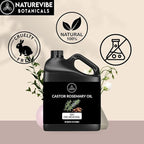 Naturevibe Botanicals Castor Rosemary Oil 32 Ounces | 100% Pure and Natural | Great for Skin Care and Hair Care